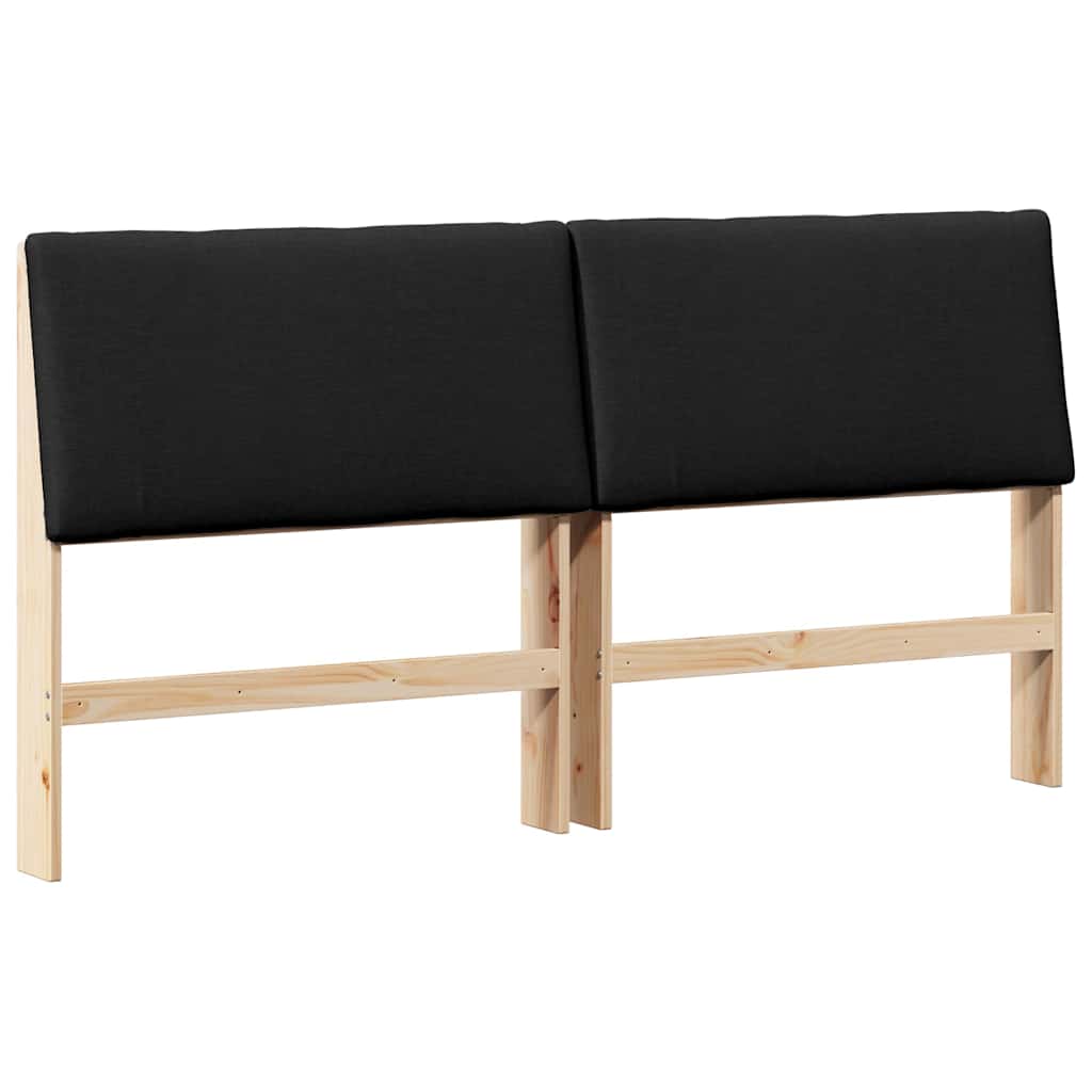 Testiera imbottita Nero 180 cm Pino massello
