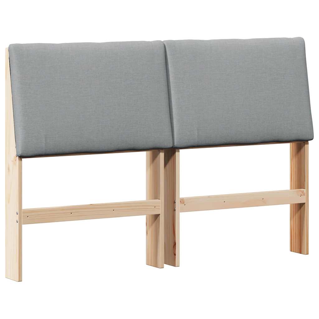 Testiera imbottita Grigio chiaro 150 cm Pino massello