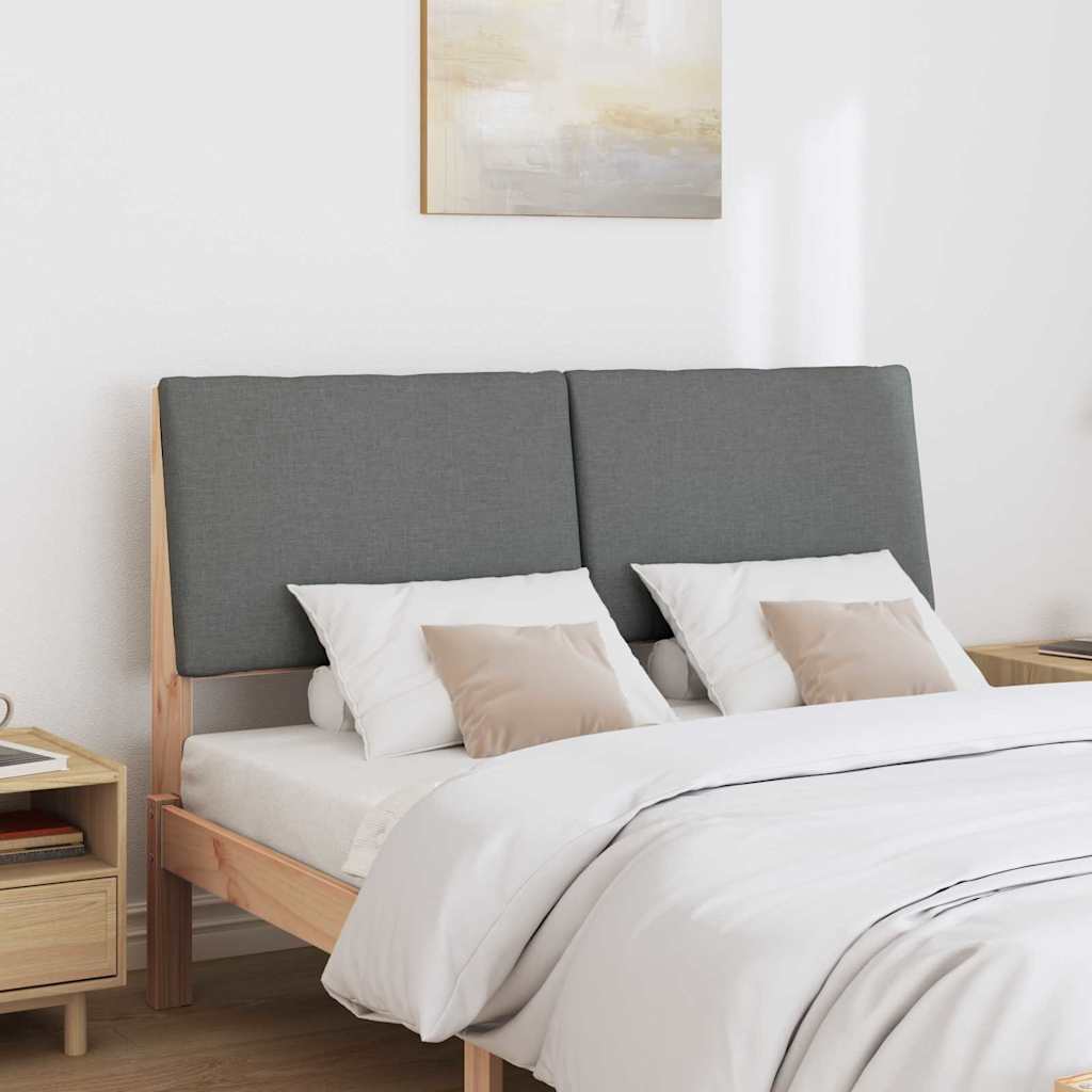 Testiera imbottita Grigio scuro 140 cm Pino massello