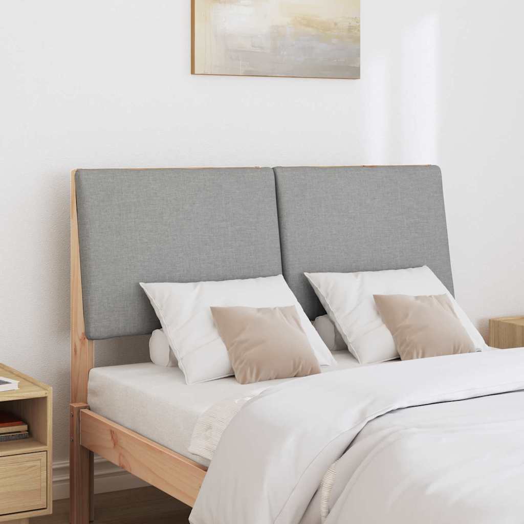 Testiera imbottita Grigio chiaro 120 cm Pino massello