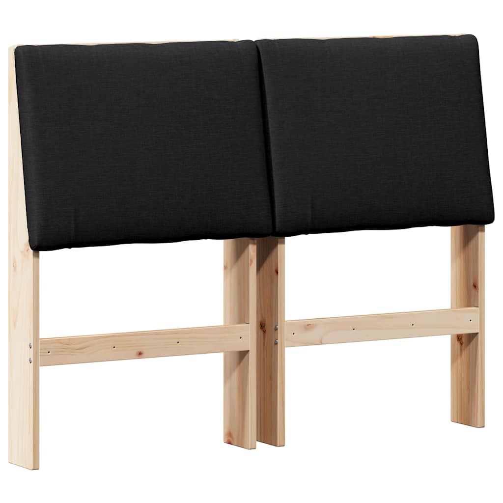 Testiera imbottita Nero 120 cm Pino massello