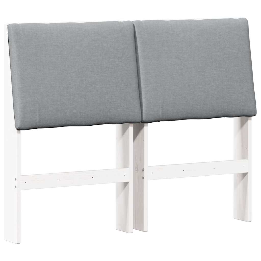 Testiera imbottita Grigio chiaro 120 cm Pino massello