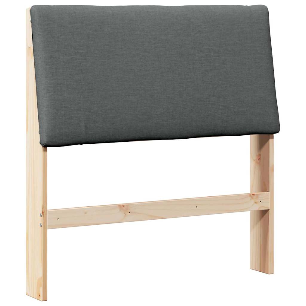 Testiera imbottita Grigio scuro 90 cm Pino massello