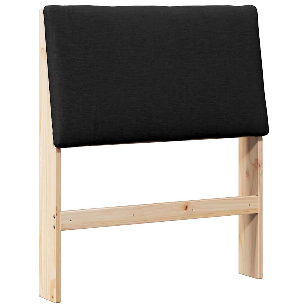 Testiera imbottita Nero 80 cm Pino massello