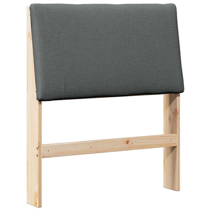 Testiera imbottita Grigio scuro 75 cm Pino massello