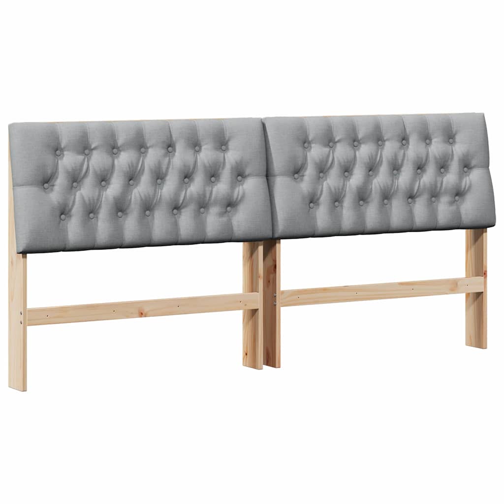 Testiera imbottita Grigio chiaro 200 cm Pino massello
