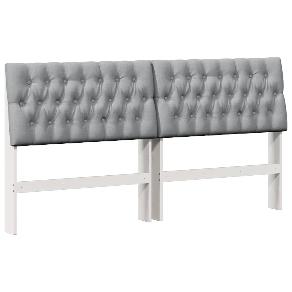 Testiera imbottita Grigio chiaro 180 cm Pino massello