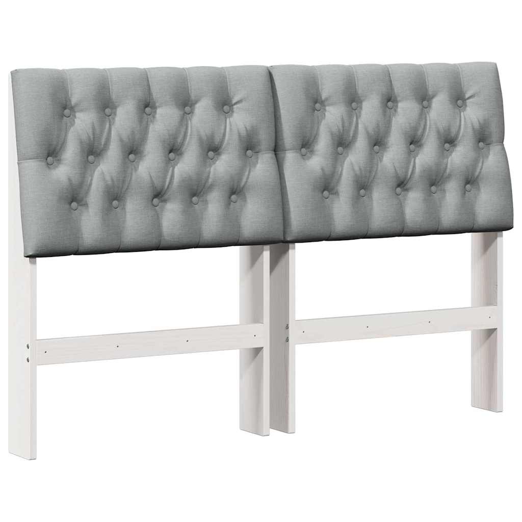 Testiera imbottita Grigio chiaro 160 cm Pino massello