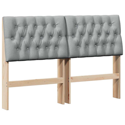 Testiera imbottita Grigio chiaro 140 cm Pino massello