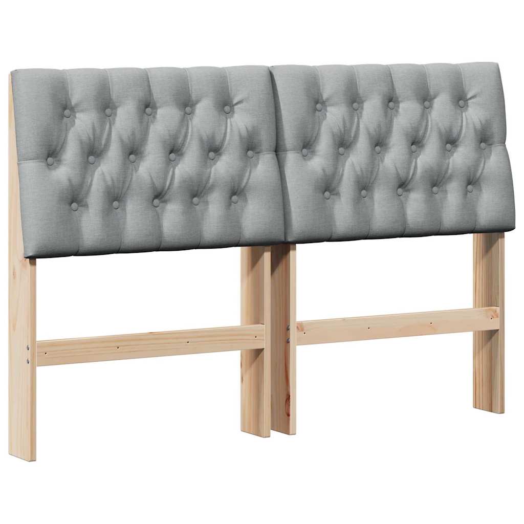 Testiera imbottita Grigio chiaro 135 cm Pino massello