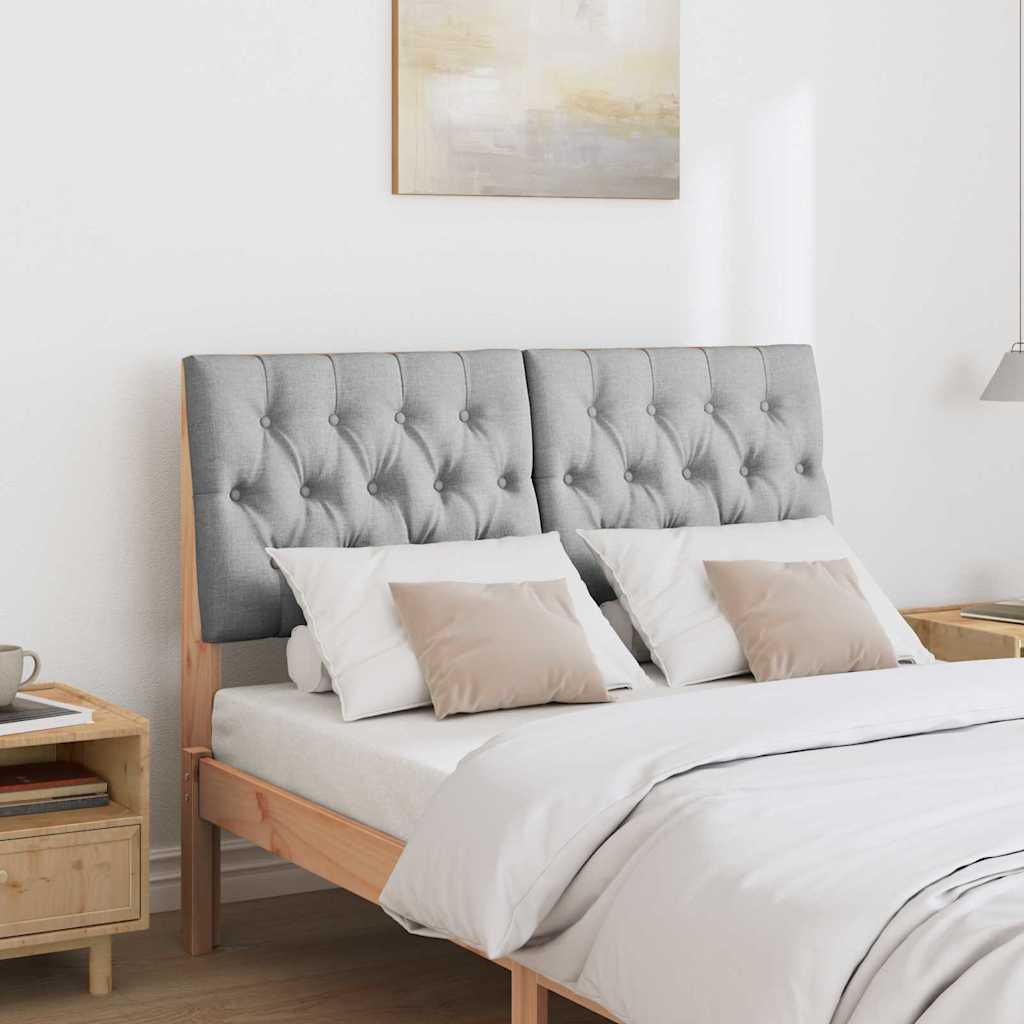 Testiera imbottita Grigio chiaro 120 cm Pino massello