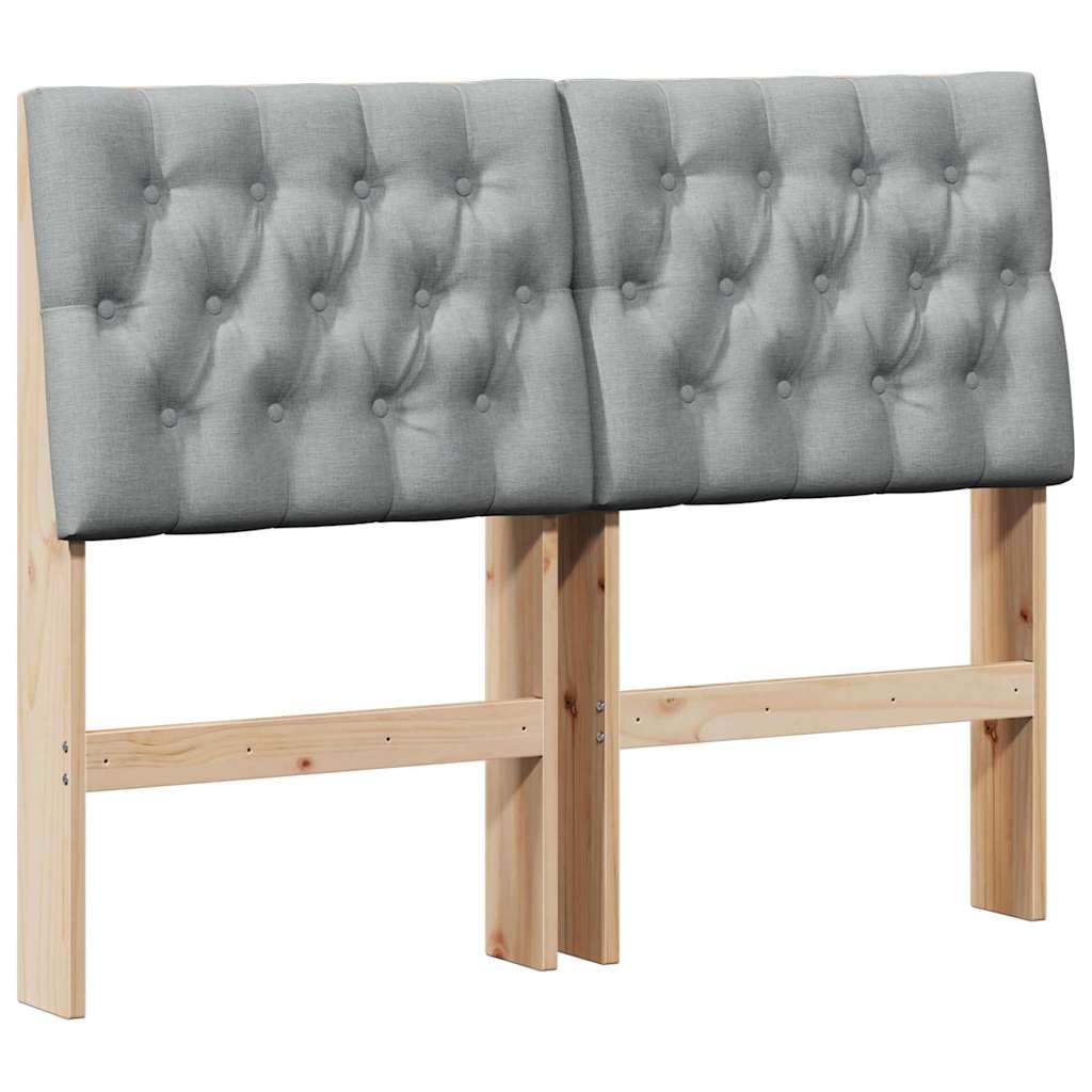 Testiera imbottita Grigio chiaro 120 cm Pino massello