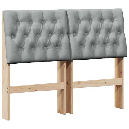 Testiera imbottita Grigio chiaro 120 cm Pino massello