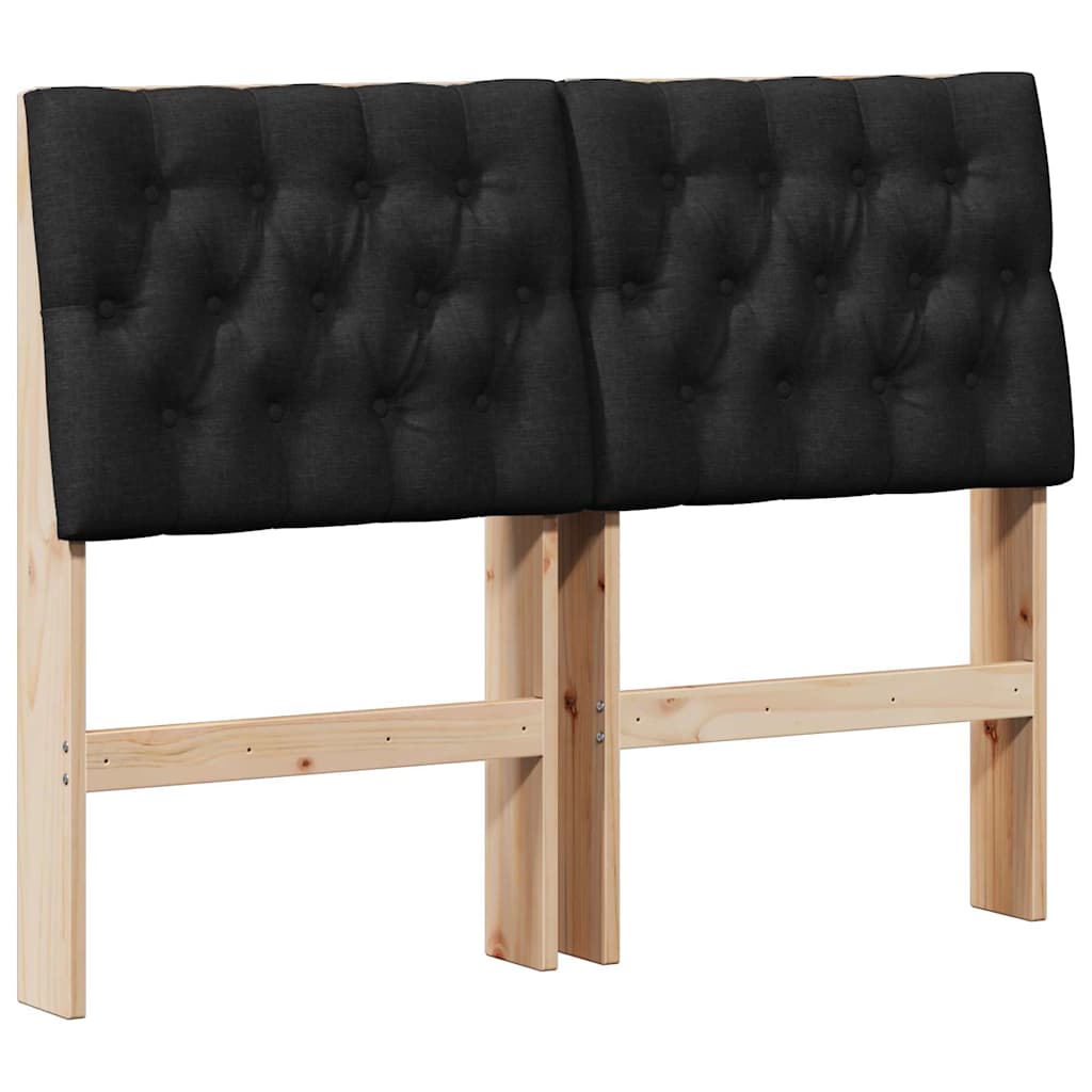 Testiera imbottita Nero 120 cm Pino massello