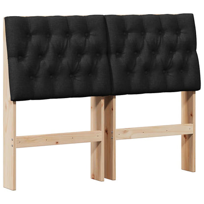 Testiera imbottita Nero 120 cm Pino massello