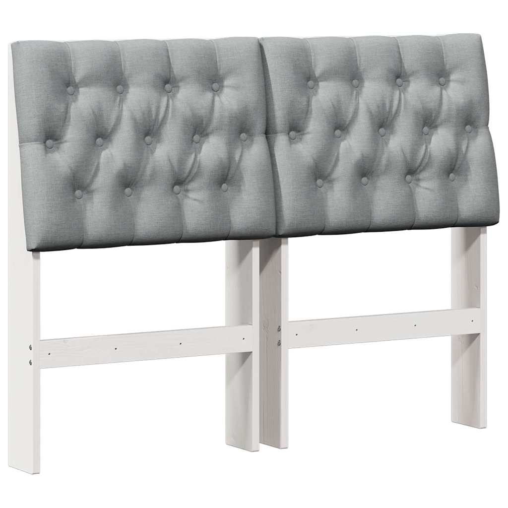 Testiera imbottita Grigio chiaro 120 cm Pino massello