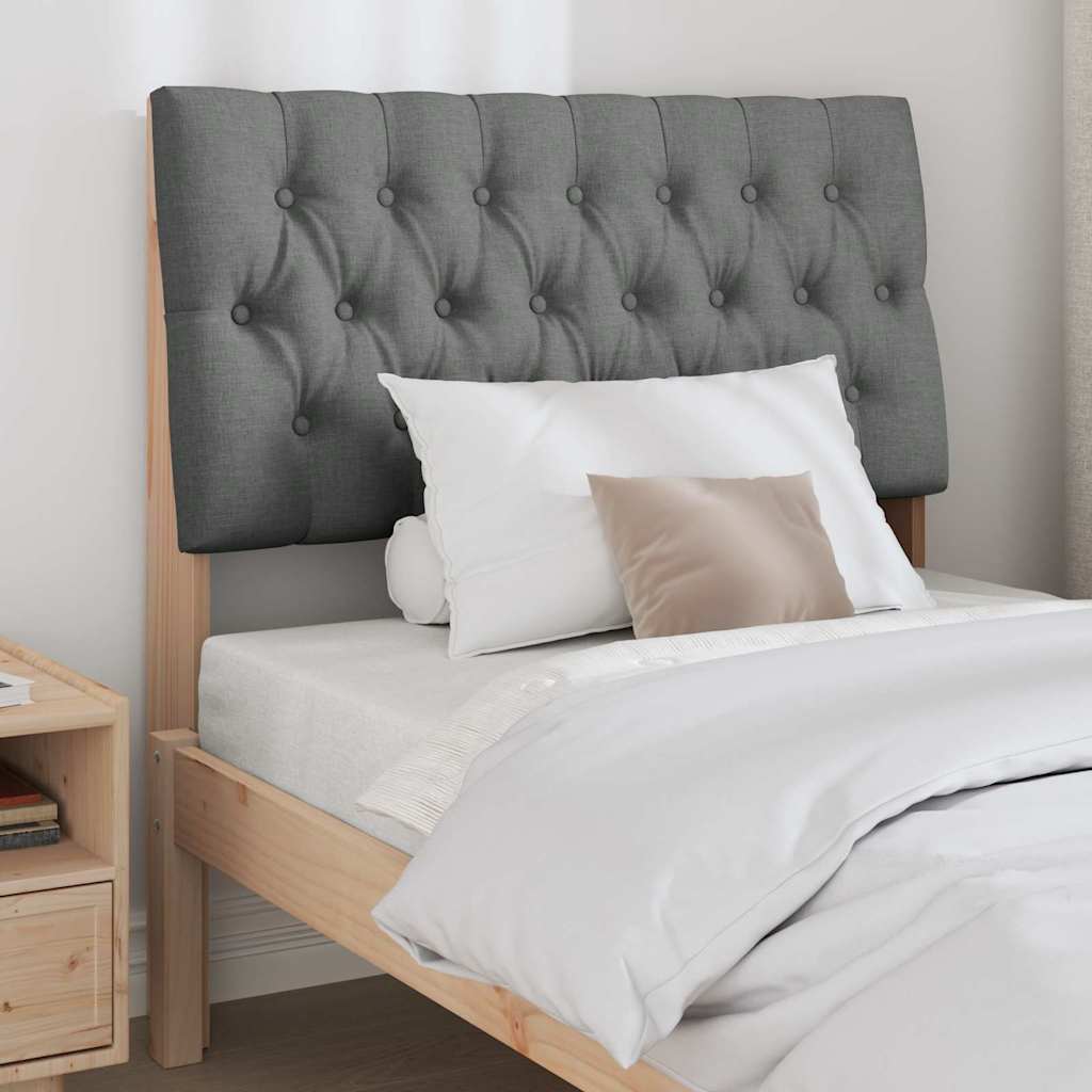 Testiera imbottita Grigio scuro 90 cm Pino massello