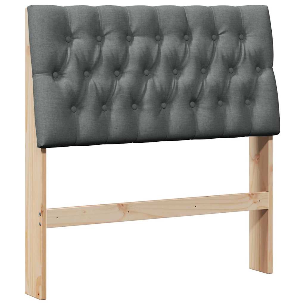 Testiera imbottita Grigio scuro 90 cm Pino massello