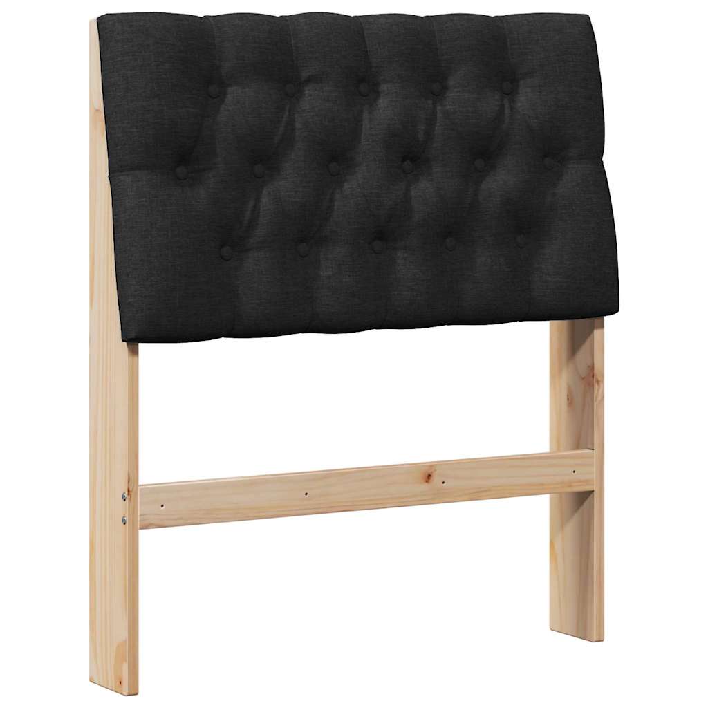 Testiera imbottita Nero 80 cm Pino massello