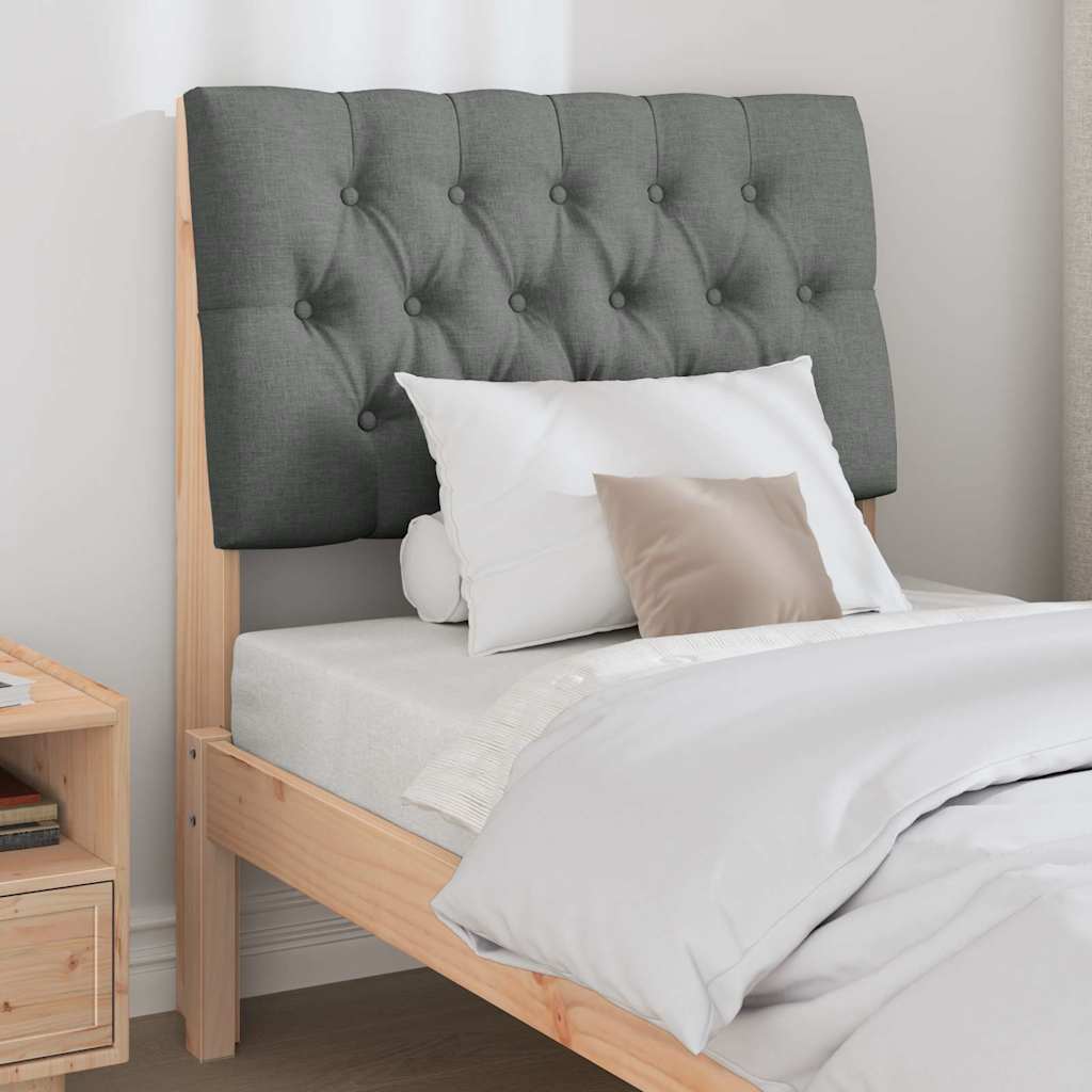 Testiera imbottita Grigio scuro 75 cm Pino massello