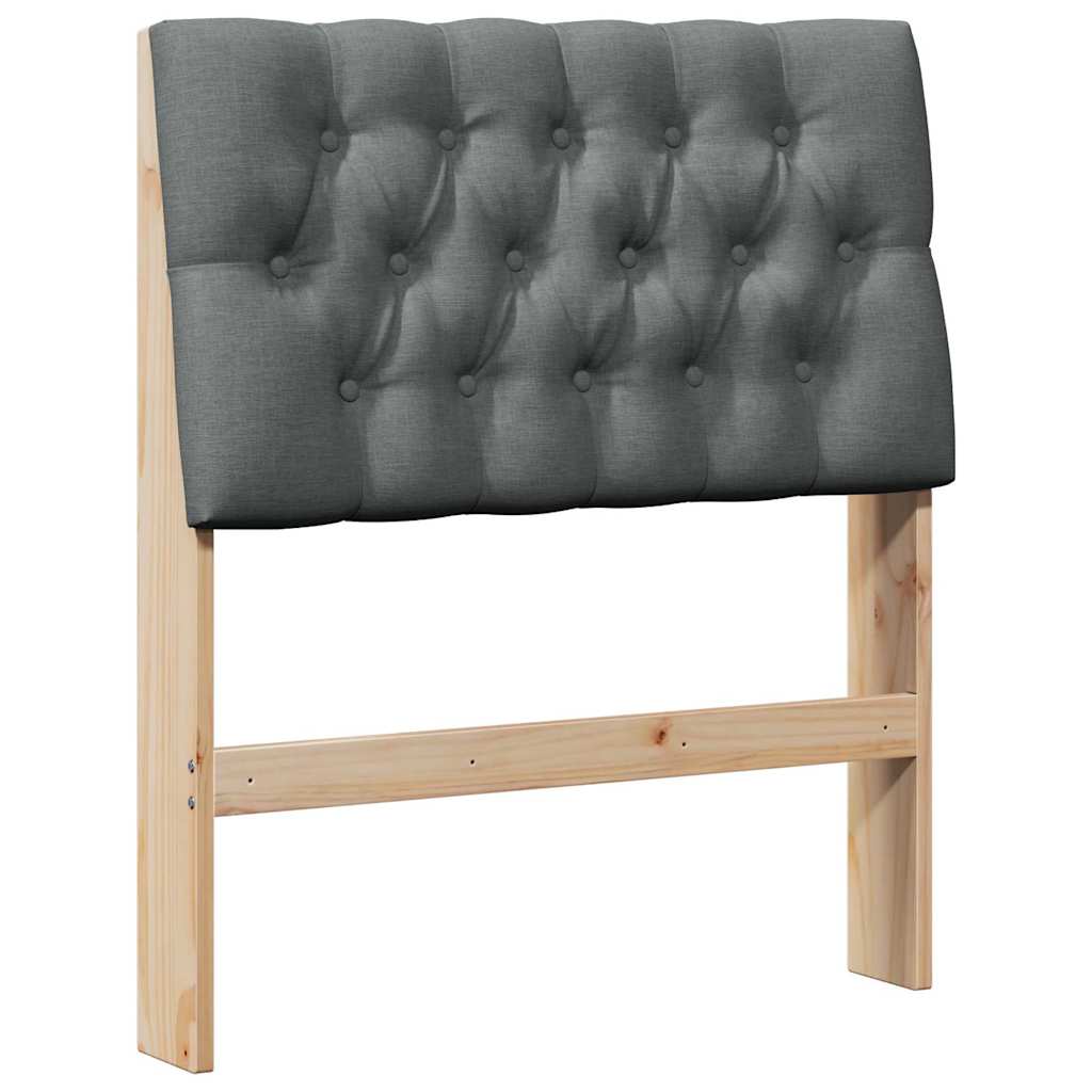 Testiera imbottita Grigio scuro 75 cm Pino massello