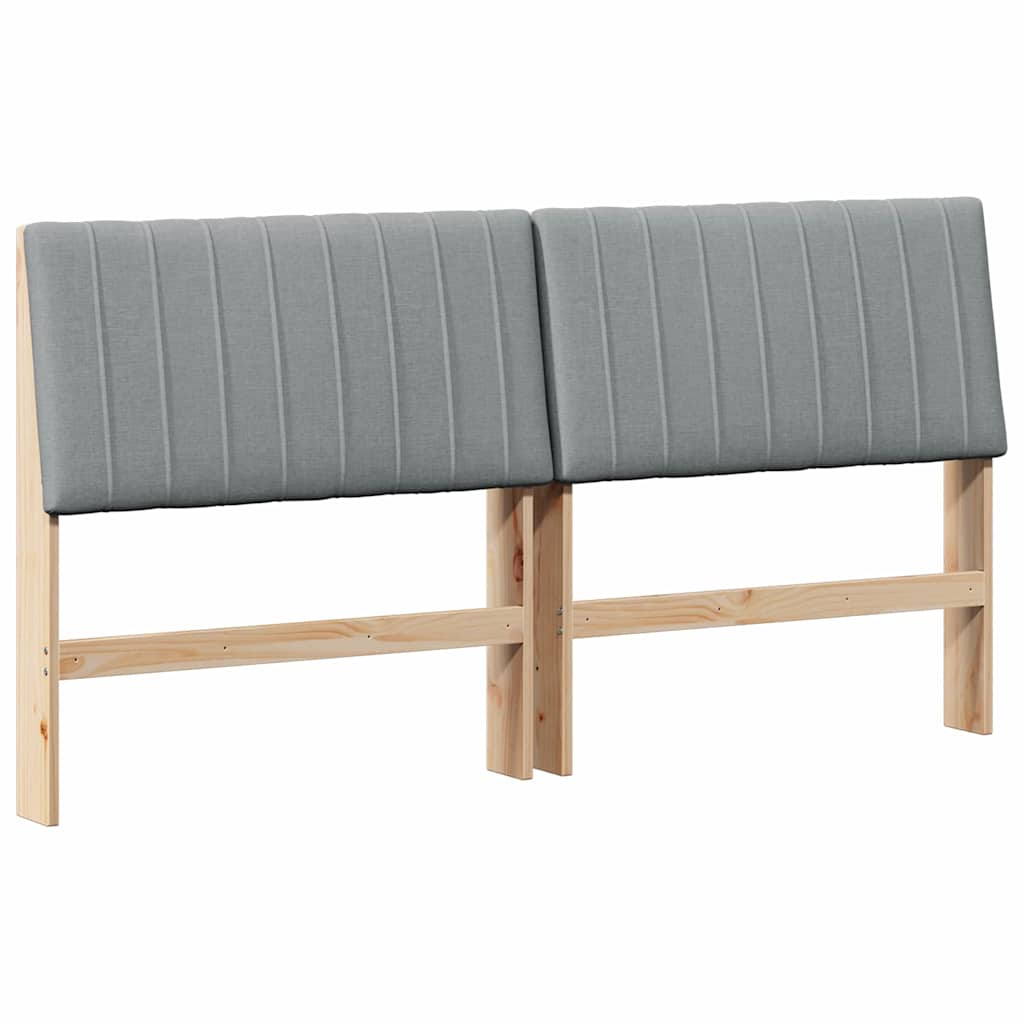 Testiera imbottita Grigio chiaro 200 cm Pino massello
