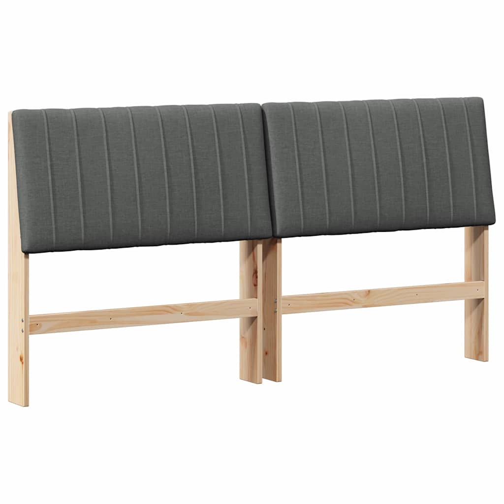 Testiera imbottita Grigio scuro 180 cm Pino massello