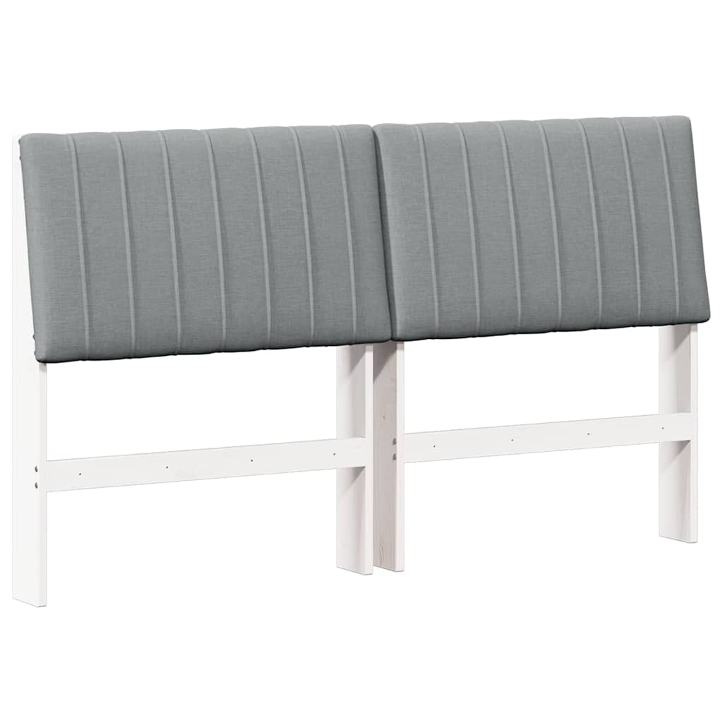 Testiera imbottita Grigio chiaro 160 cm Pino massello