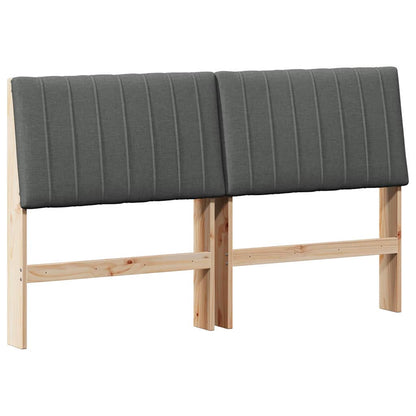 Testiera imbottita Grigio scuro 150 cm Pino massello