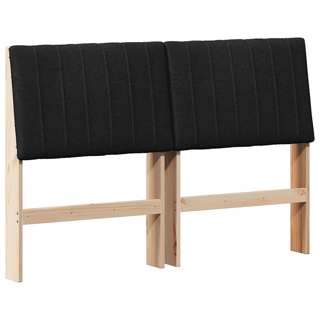 Testiera imbottita Nero 135 cm Pino massello