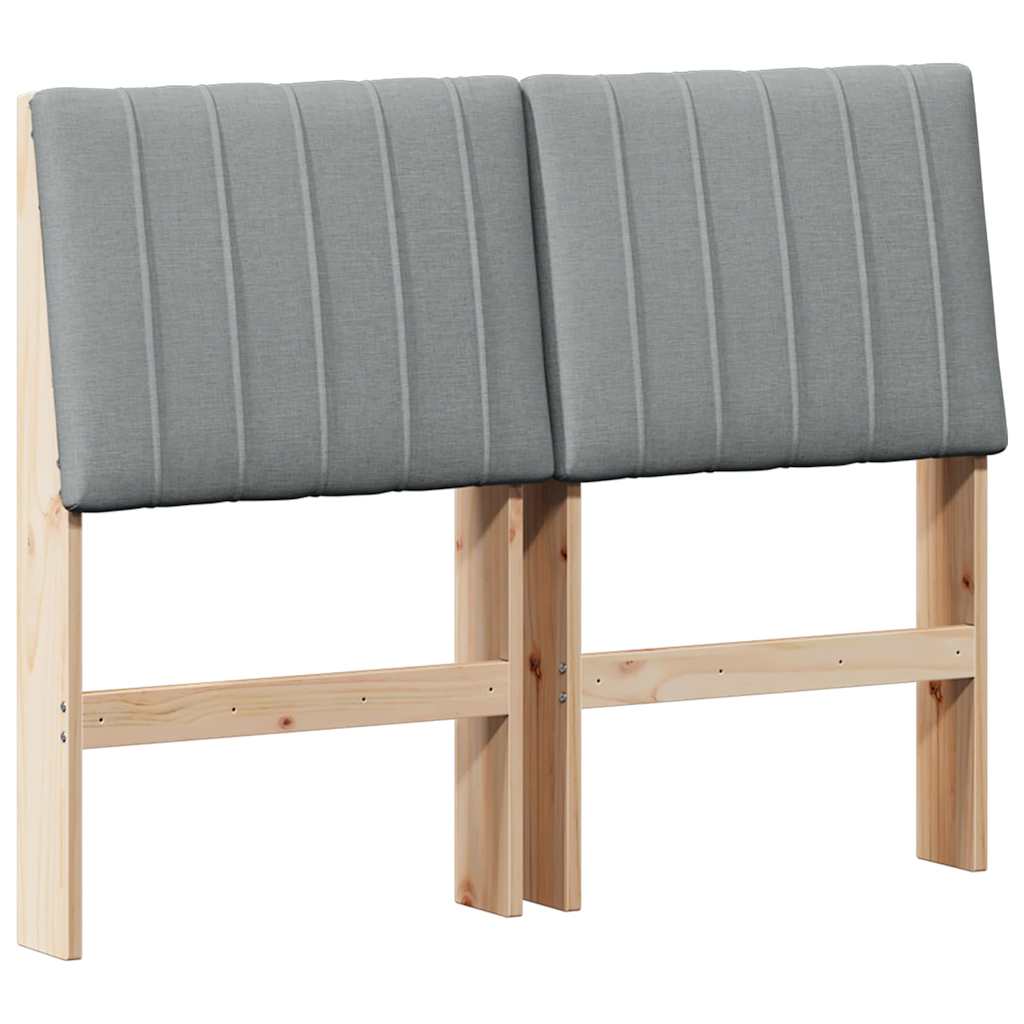 Testiera imbottita Grigio chiaro 120 cm Pino massello