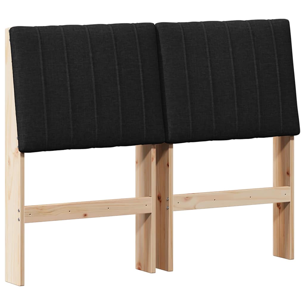Testiera imbottita Nero 120 cm Pino massello