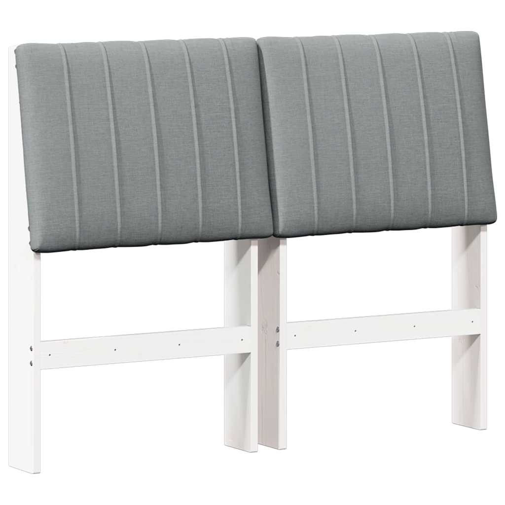 Testiera imbottita Grigio chiaro 120 cm Pino massello