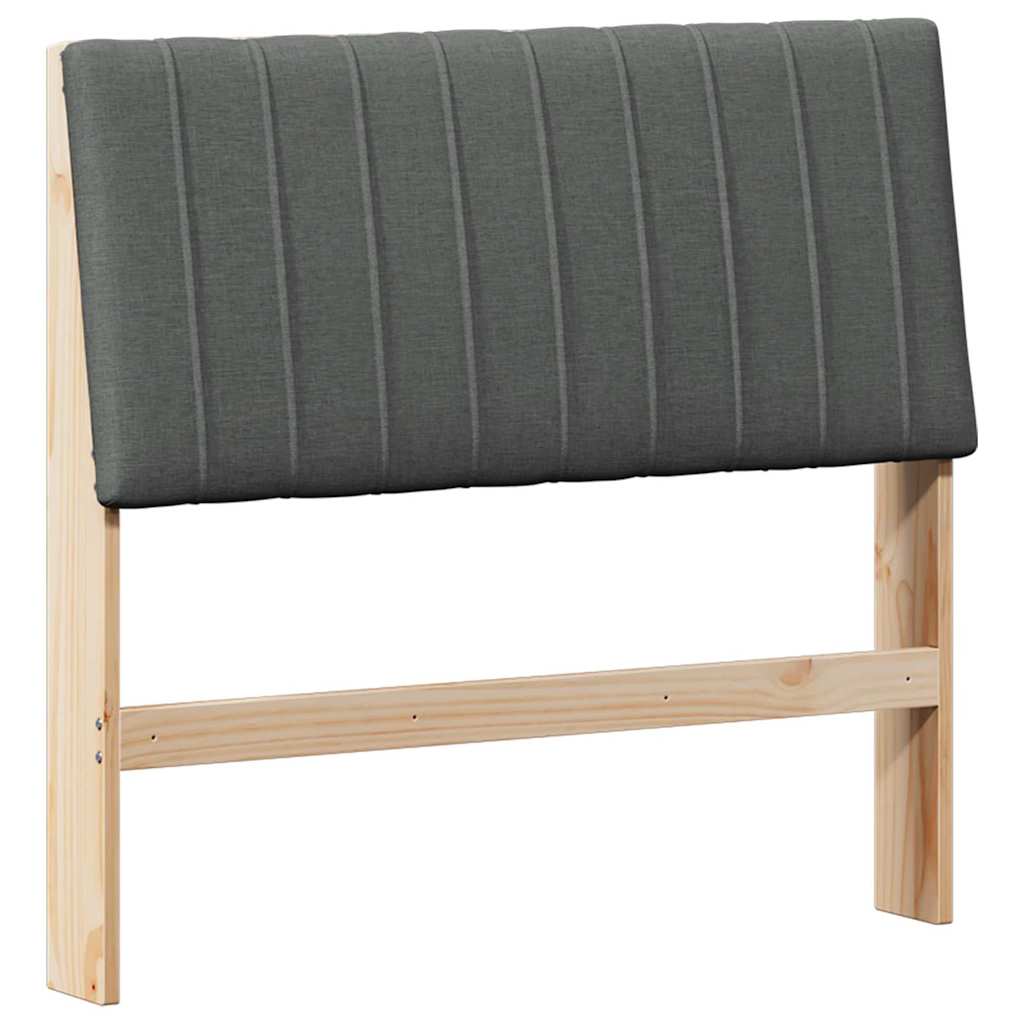 Testiera imbottita Grigio scuro 100 cm Pino massello
