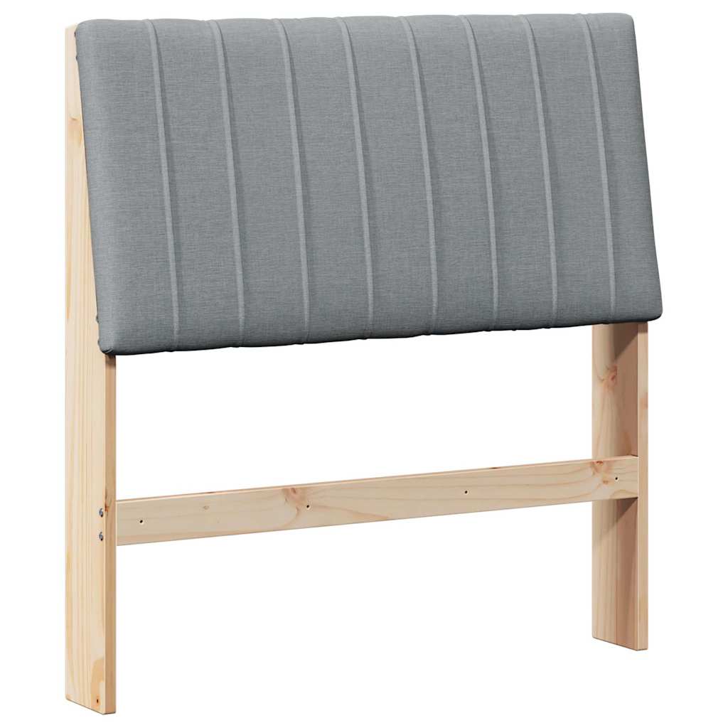 Testiera imbottita Grigio chiaro 90 cm Pino massello