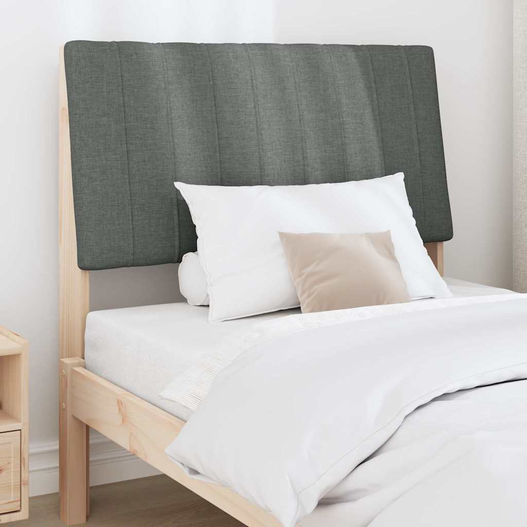 Testiera imbottita Grigio scuro 90 cm Pino massello
