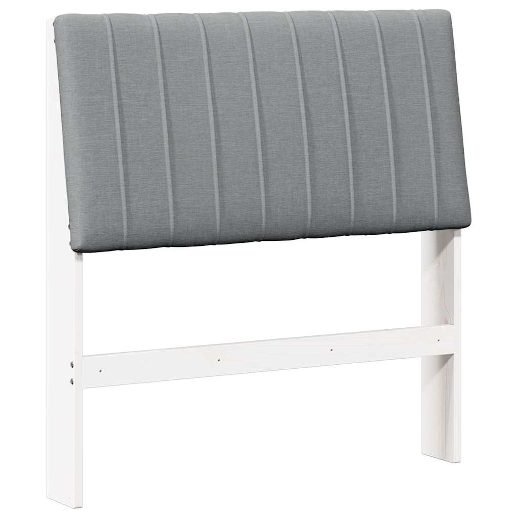Testiera imbottita Grigio chiaro 90 cm Pino massello