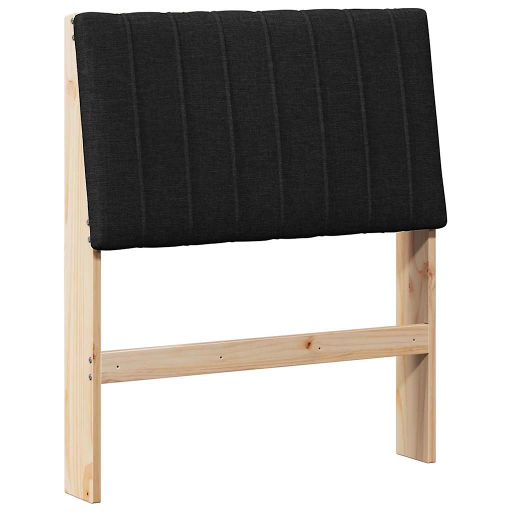 Testiera imbottita Nero 80 cm Pino massello