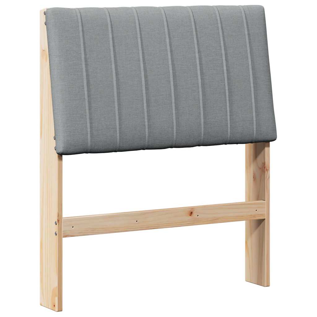 Testiera imbottita Grigio chiaro 75 cm Pino massello