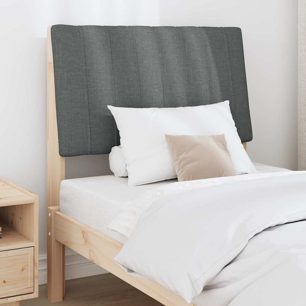 Testiera imbottita Grigio scuro 75 cm Pino massello