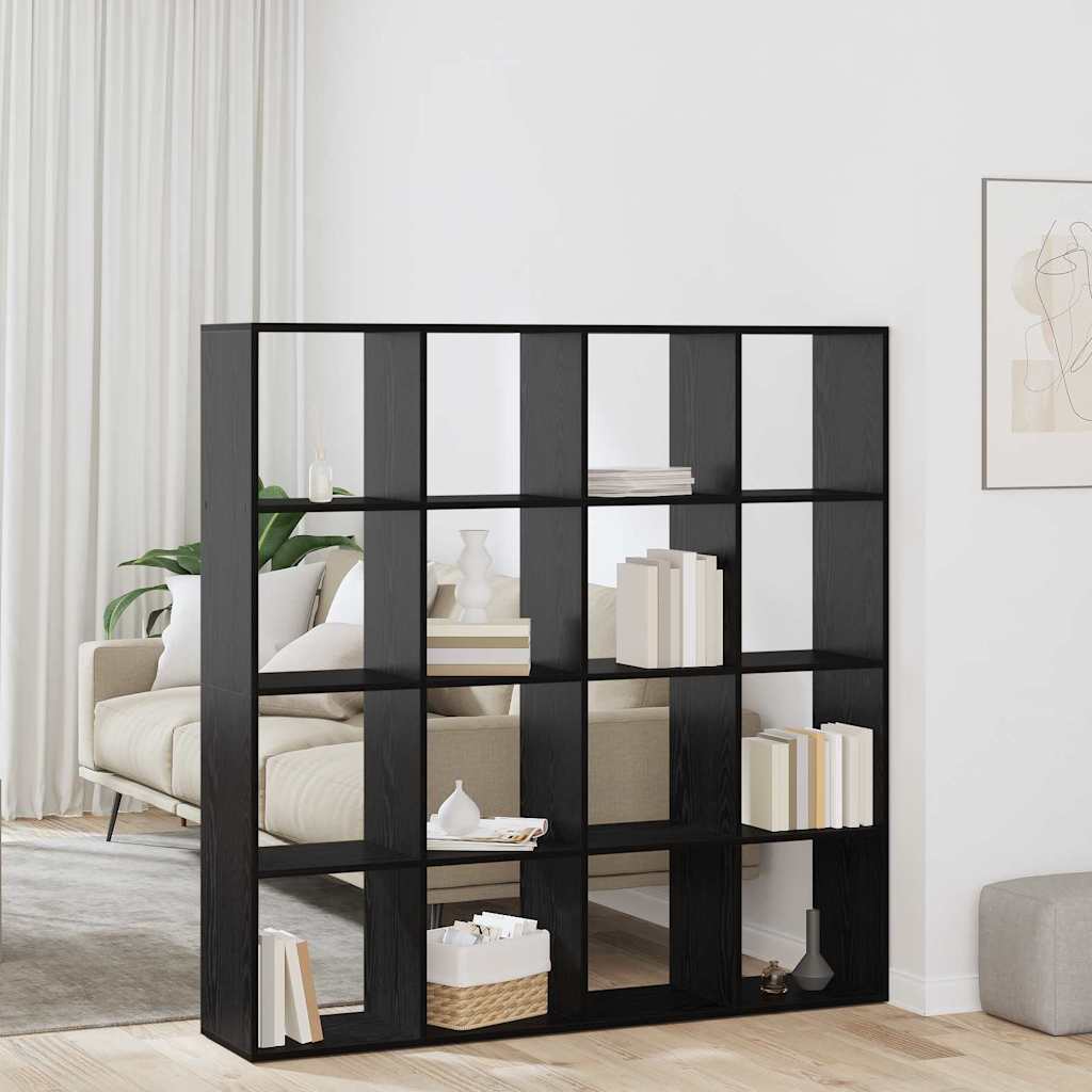 Armadio per Libri Rovere Nero 137,5 x 29 x 137,5 cm