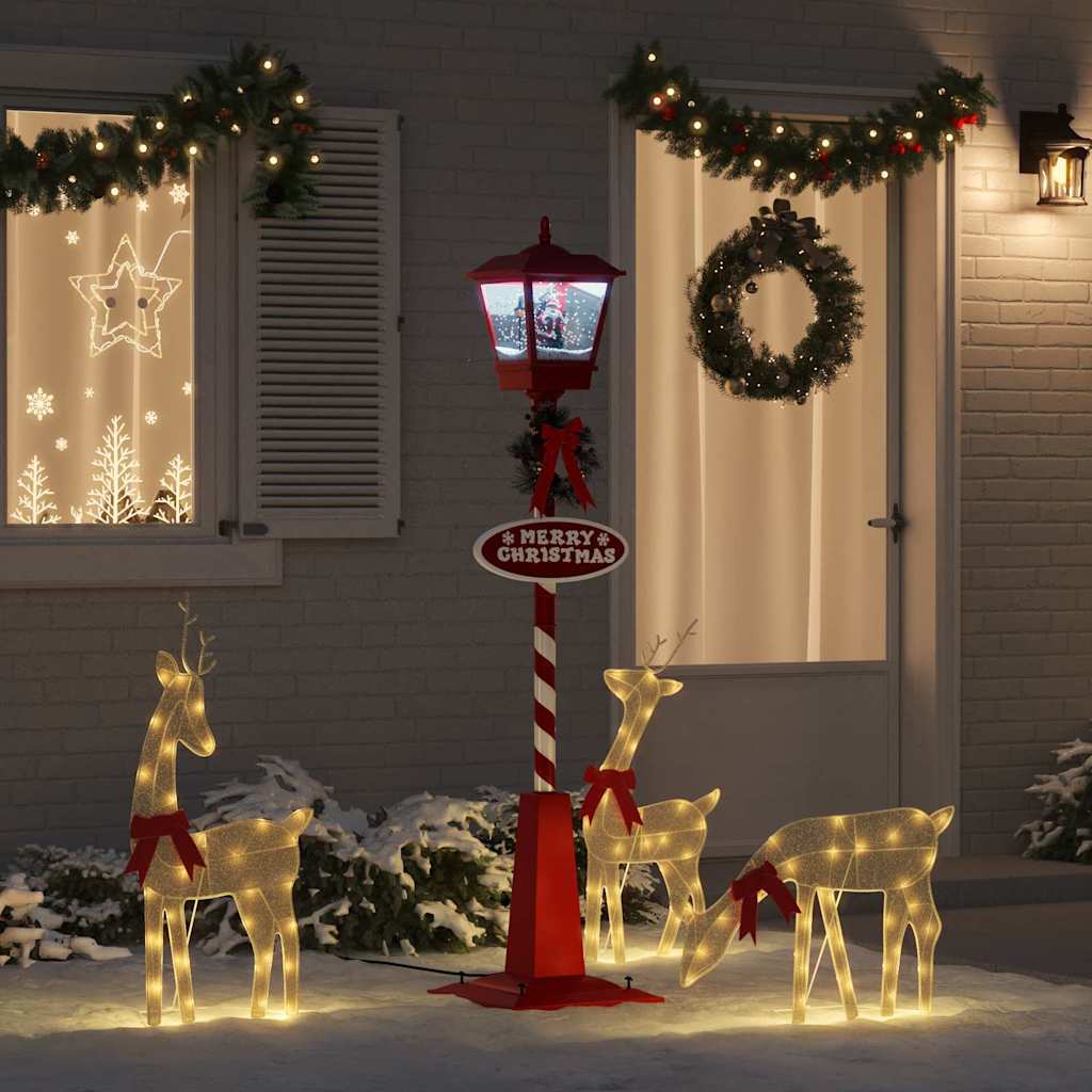Lampada Stradale di Natale con Lanterna Rosso 40,5x40,5x180cm