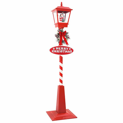 Lampada Stradale di Natale con Lanterna Rosso 40,5x40,5x180cm