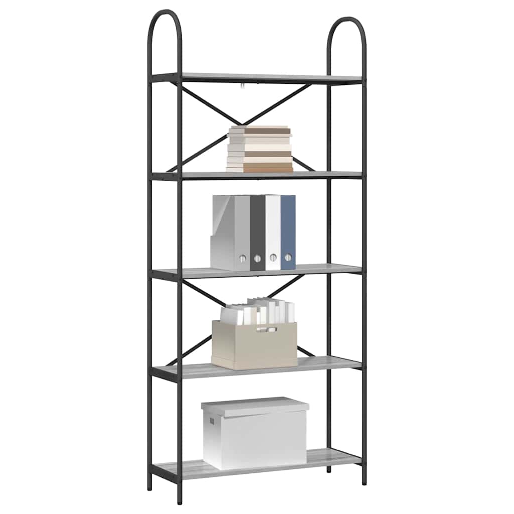 Libreria Grigio Sonoma 80 x 30 x 183 cm Legno multistrato