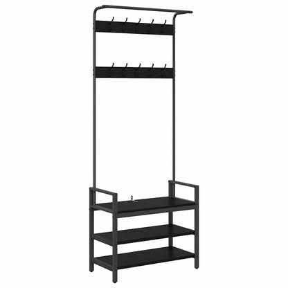 Appendiabiti Rovere Nero 75 x 34 x 184 cm Legno multistrato