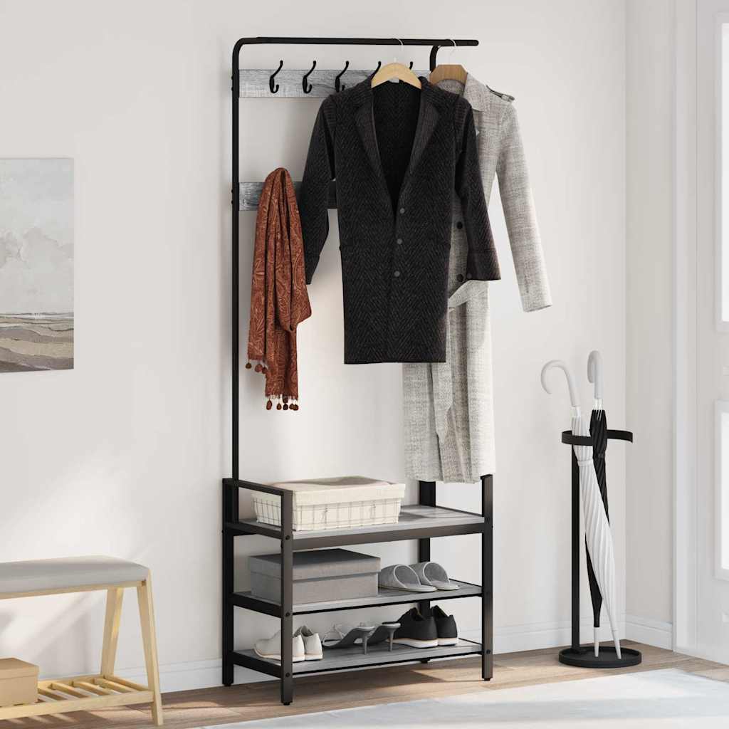 Appendiabiti Grigio Sonoma 75 x 34 x 184 cm Legno multistrato