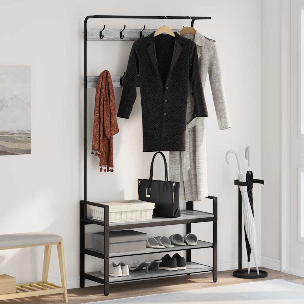 Appendiabiti Grigio Sonoma 95 x 34 x 184 cm Legno multistrato