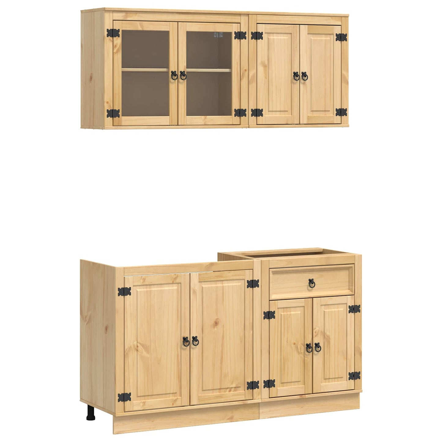 Armadietto con porta SKI 4 pcs Marrone Miele Pino massello