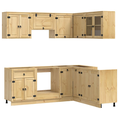 Armadietto con porta SKI 8 pcs Marrone Miele Pino massello