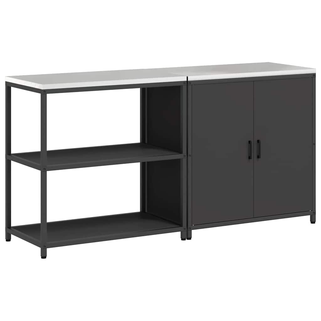 Set di Stoccaggio per Cucina con lo scaffale 2 pcs Nero